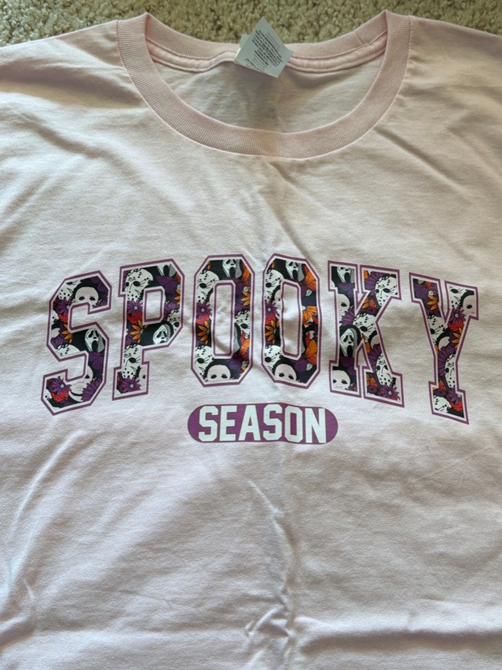 Hanes Light Pink 'Spooky Season' Graphic Tee